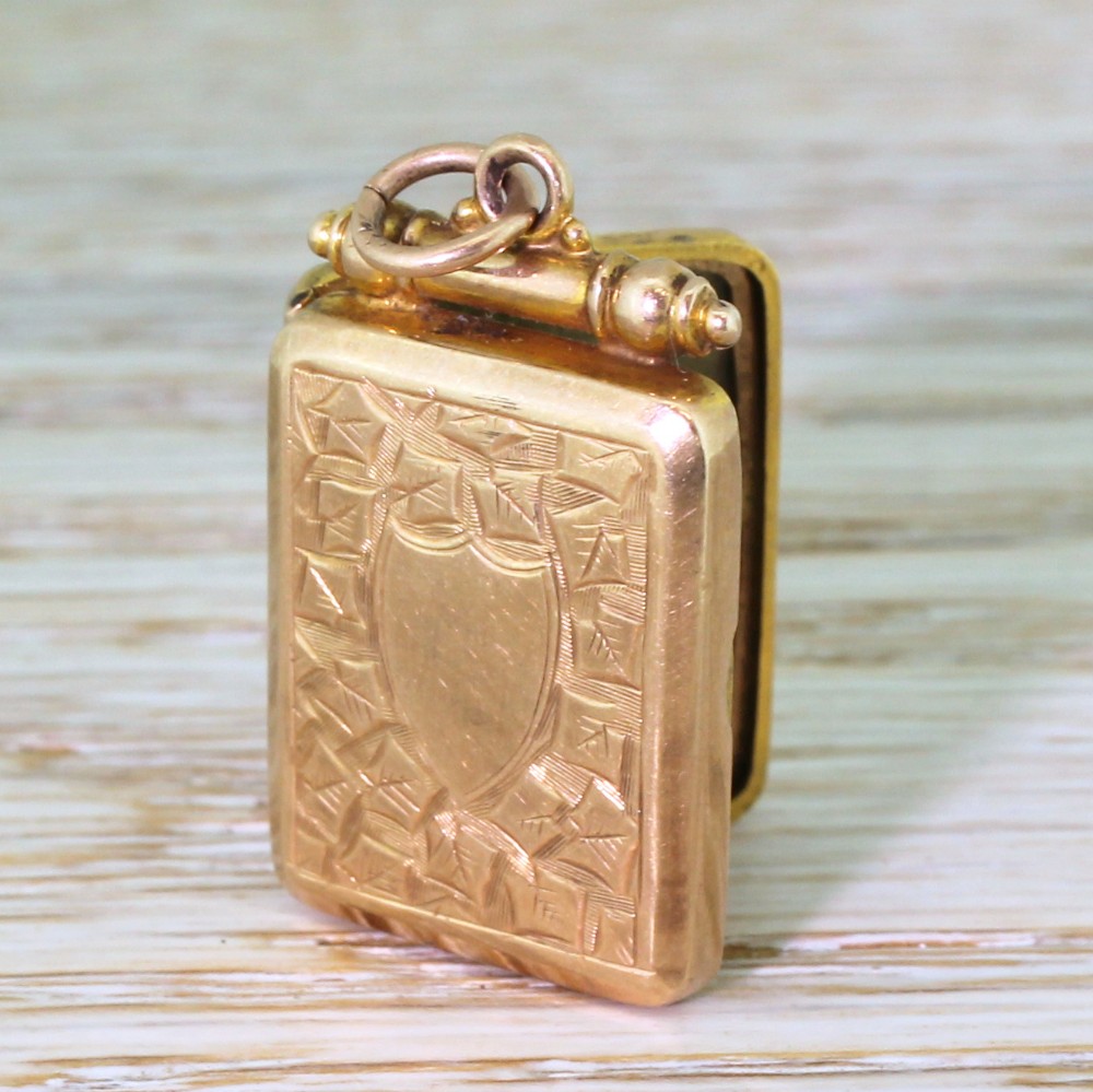 Edwardian 9k Gold Locket, dated 1911
