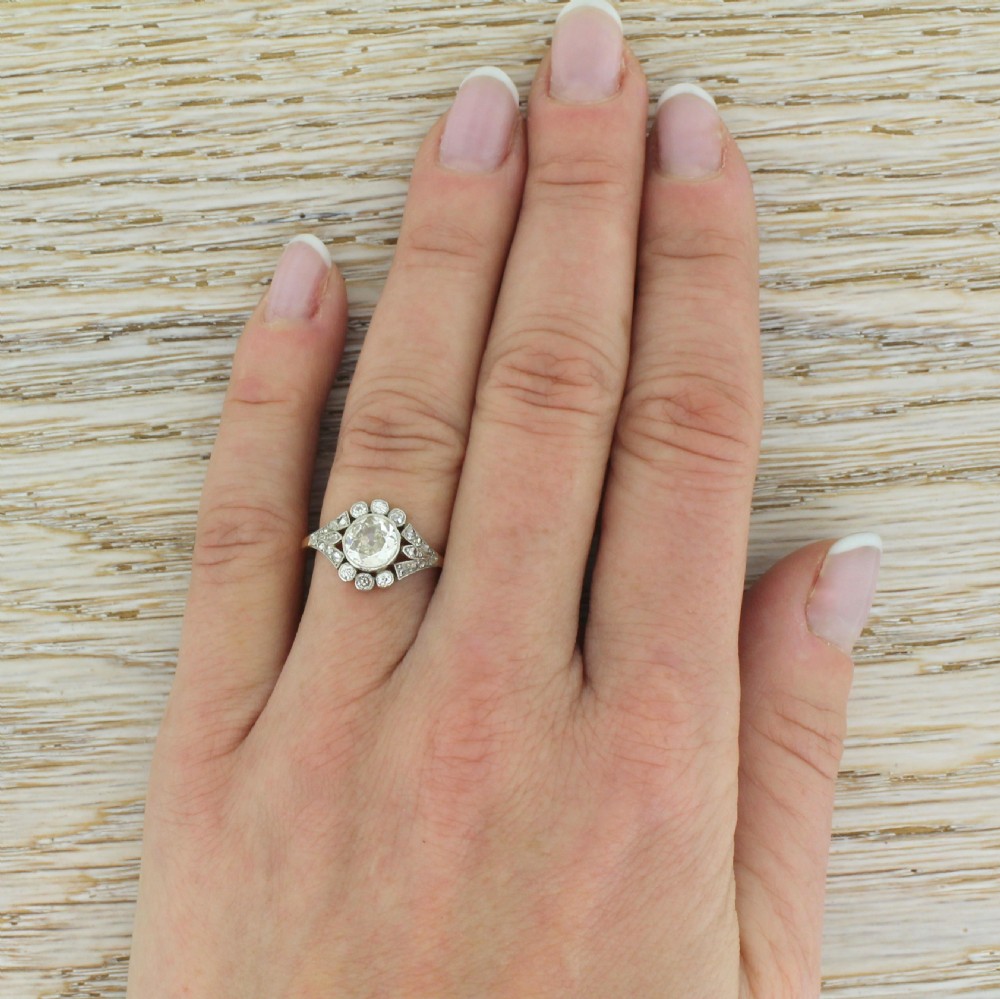 Edwardian 0.90 Carat Old Cut Diamond Cluster Ring, circa 1910
 View VI