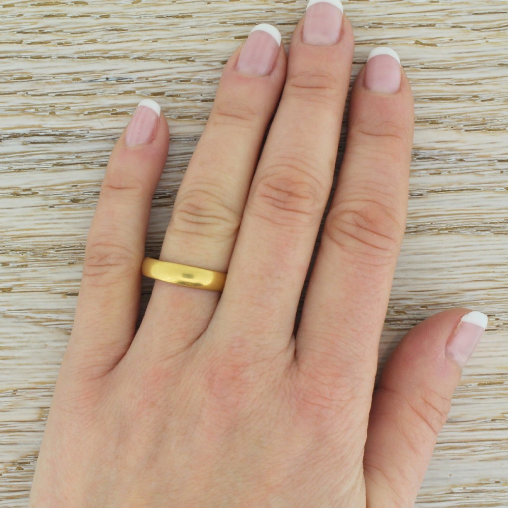 Mid Century 22k Yellow Gold Wedding Band, dated 1959
 View II