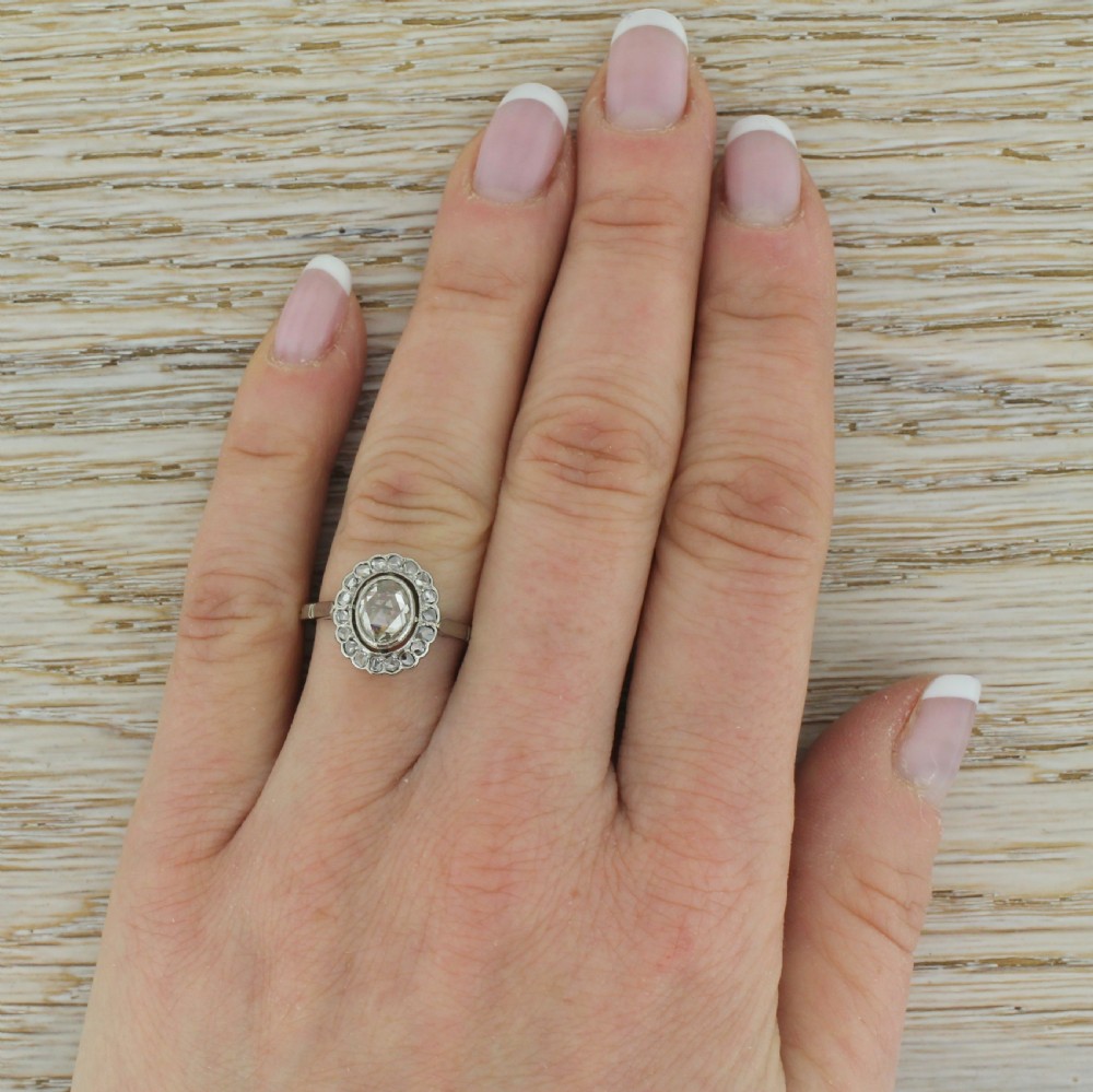 Art Deco 0.77 Carat Rose Cut Diamond Cluster Ring, circa 1935
 View V