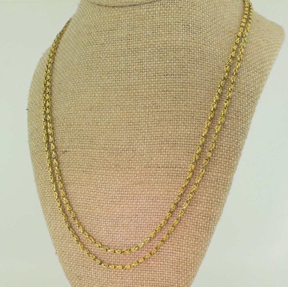 Victorian 42 Inch Yellow Gold Longaurd Chain, circa 1850
