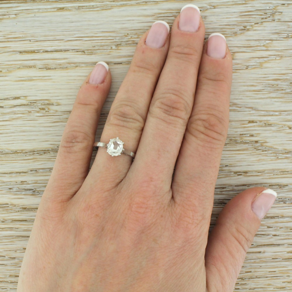 Art Deco 1.17 Carat Old Mine Cut Diamond Engagement Ring, circa 1935
 View V