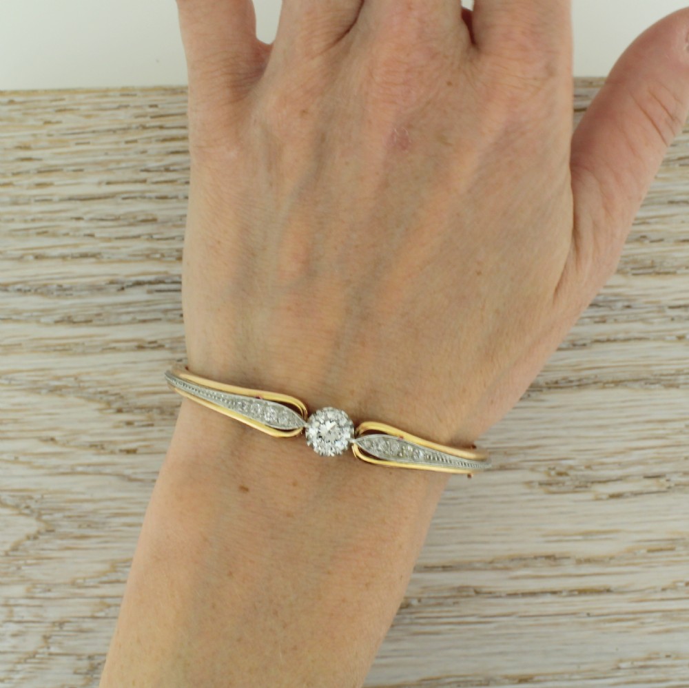Art Deco 1.51 Carat Old Cut Diamond Bangle, with Original Box, circa 1935
 View VI