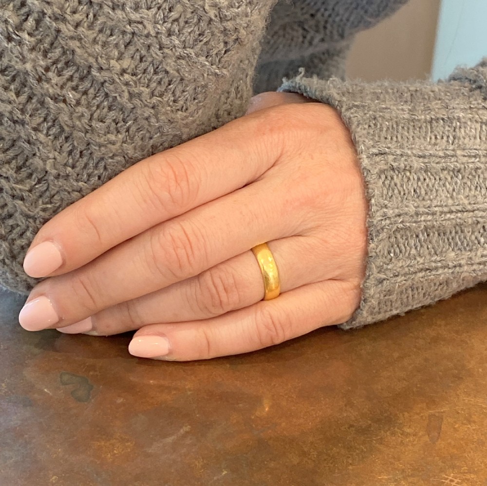 Mid Century 22k Yellow Gold Wedding Band, dated 1963
 View IV