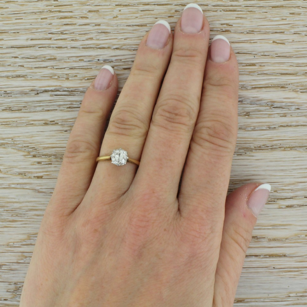 Art Deco 1.25 Carat Old Cut Diamond Engagement Ring, circa 1925 View V