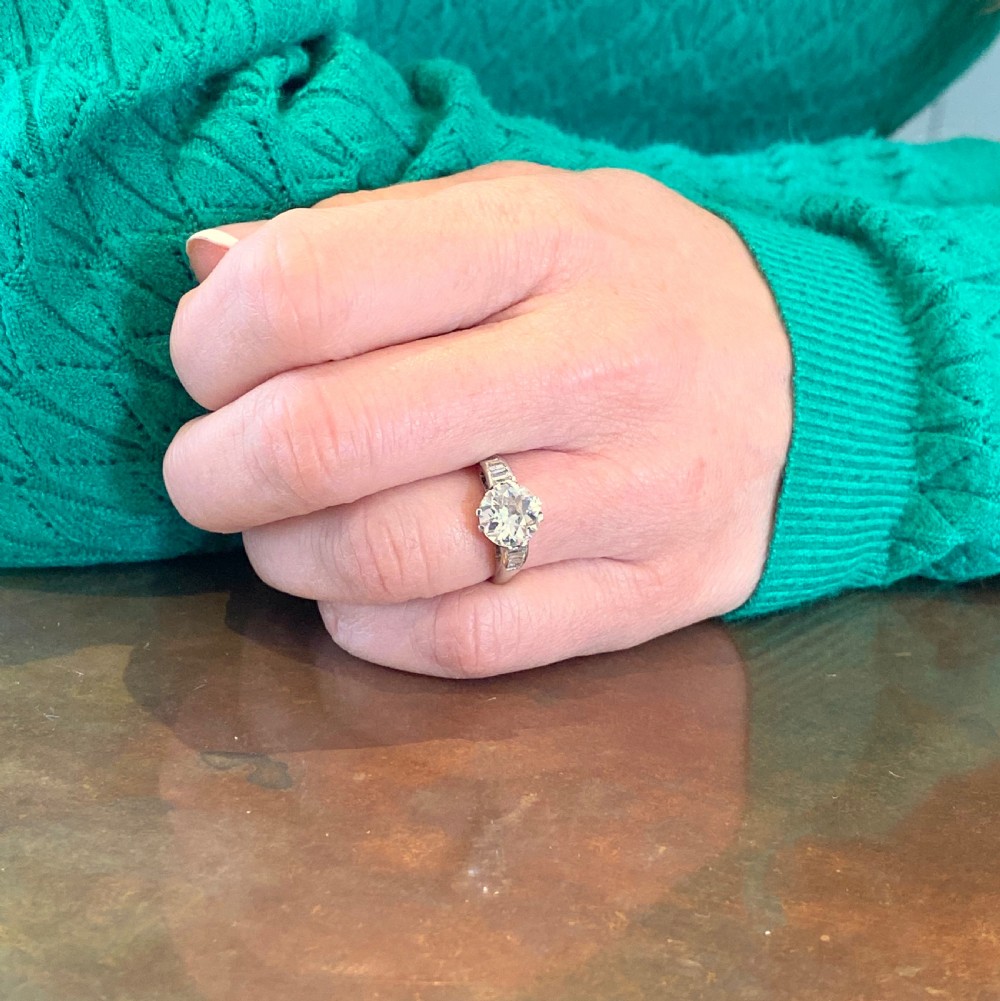 Art Deco 1.70 Carat Old Cut Diamond Engagement Ring, circa 1930
 View VII