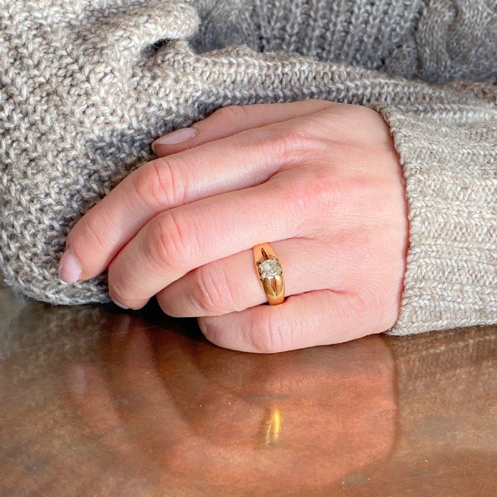 Victorian 0.57 Carat Old Mine Cut Diamond Solitaire Ring, circa 1880 View VII