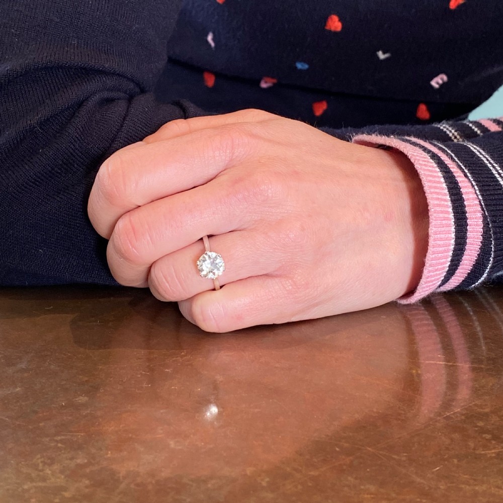 Mid Century 1.81 Carat Old Cut Diamond Engagement Ring, circa 1945 View VIII