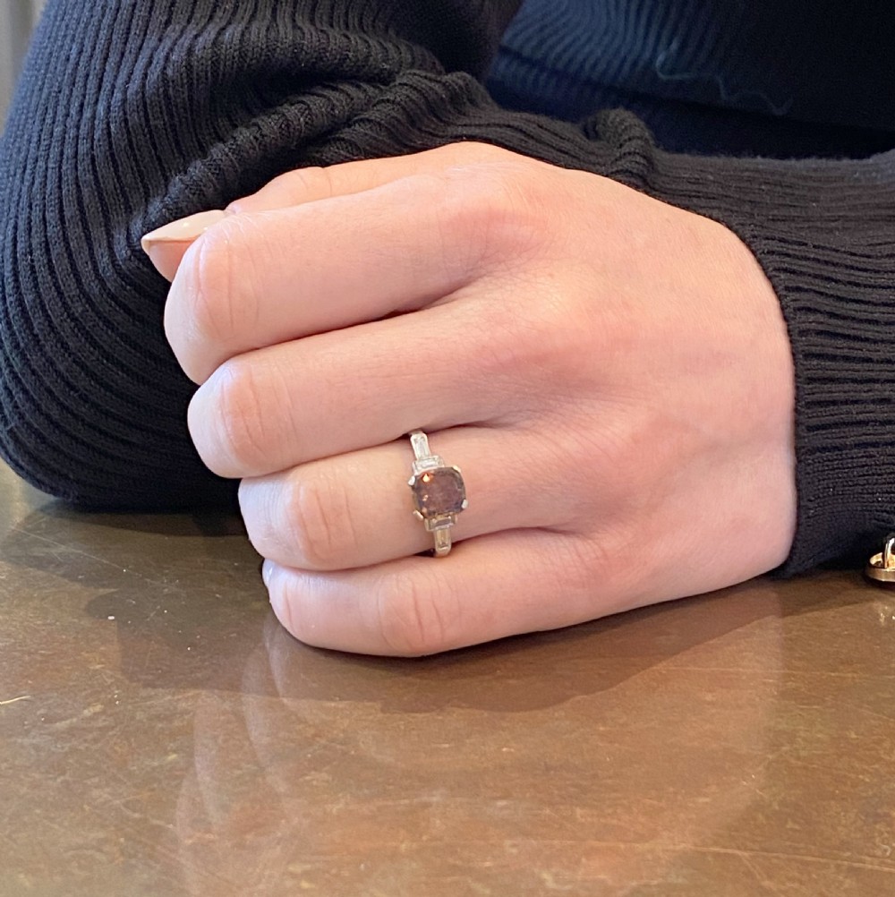 Art Deco 1.02 Carat Fancy Brown Rose Cut Diamond Engagement Ring, circa 1920 View VII