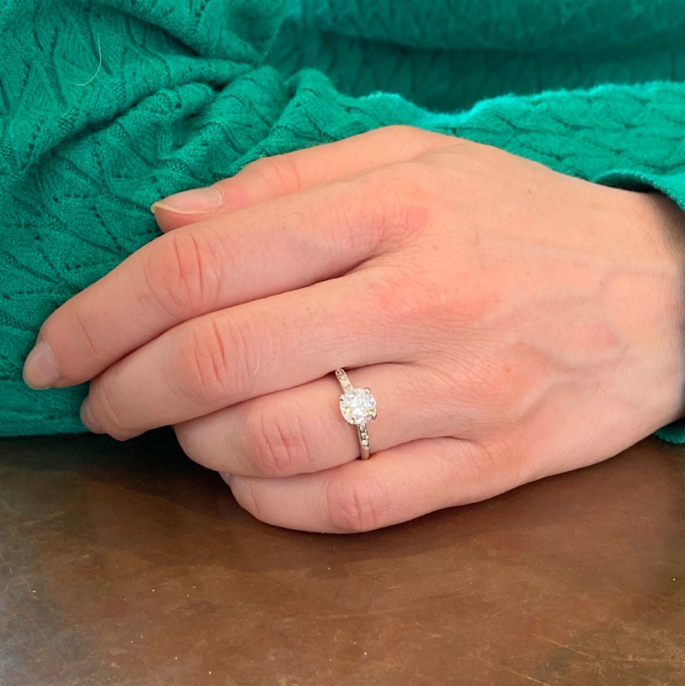 Art Deco 1.20 Carat Old Cut Diamond Engagement Ring, circa 1920 View VII