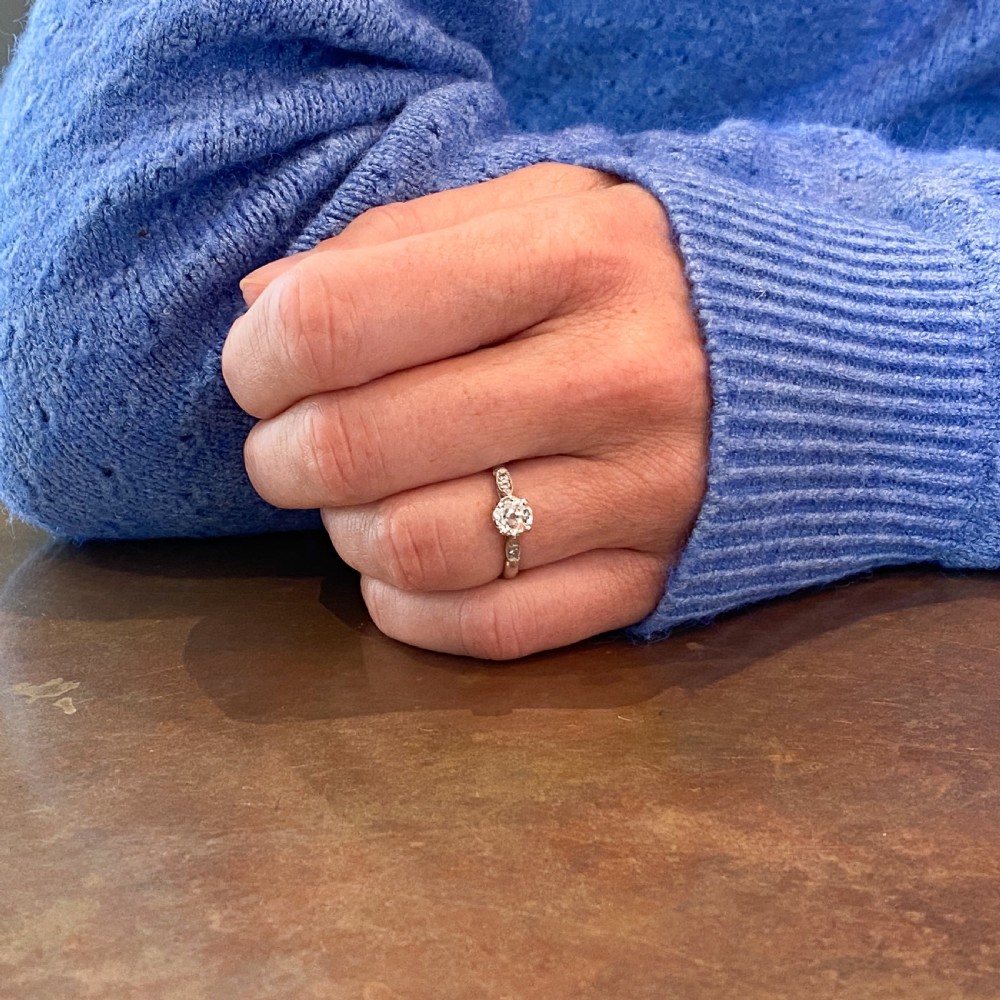 Art Deco 0.70 Carat Old Cut Diamond Engagement Ring, circa 1920 View VIII