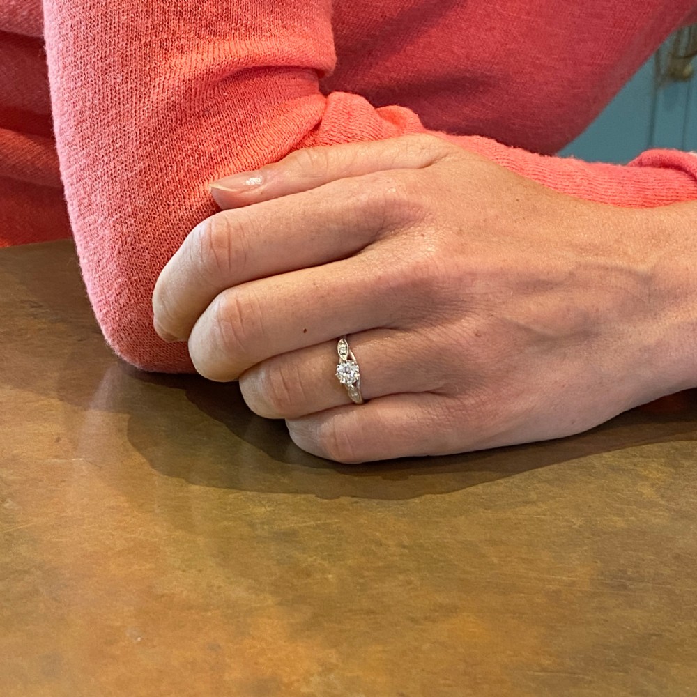 Art Deco 0.47 Carat Old Cut Diamond Engagement Ring, circa 1930 View VIII