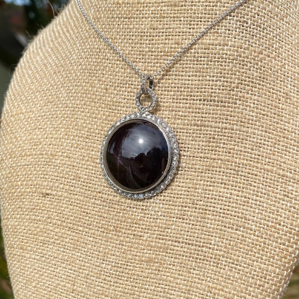 Edwardian 65.00 Carat Natural Unheated Cabochon Ruby Pendant, circa 1910