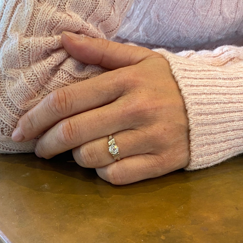 Art Deco 0.69 Carat Old Cut Diamond Engagement Ring, circa 1920 View VIII