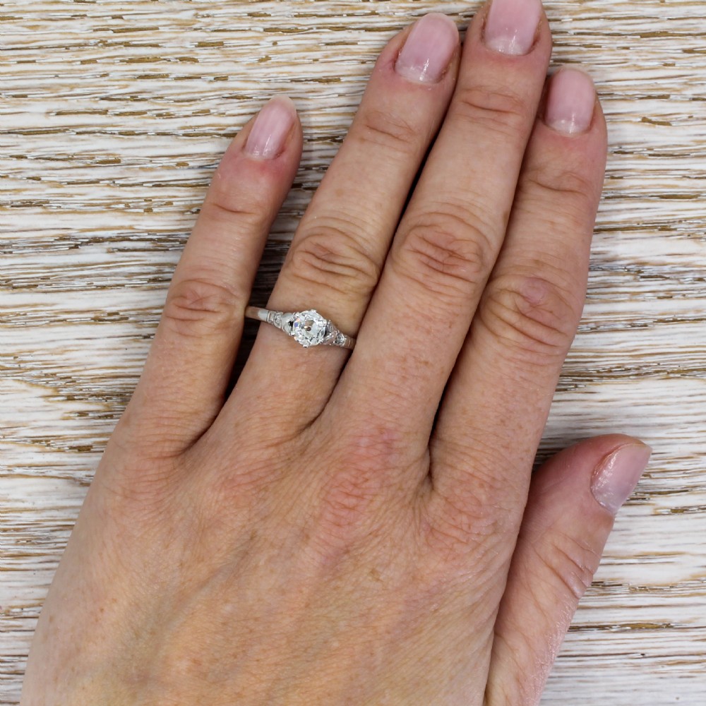 Art Deco 0.69 Carat Old Cut Diamond Engagement Ring, circa 1925 View VI