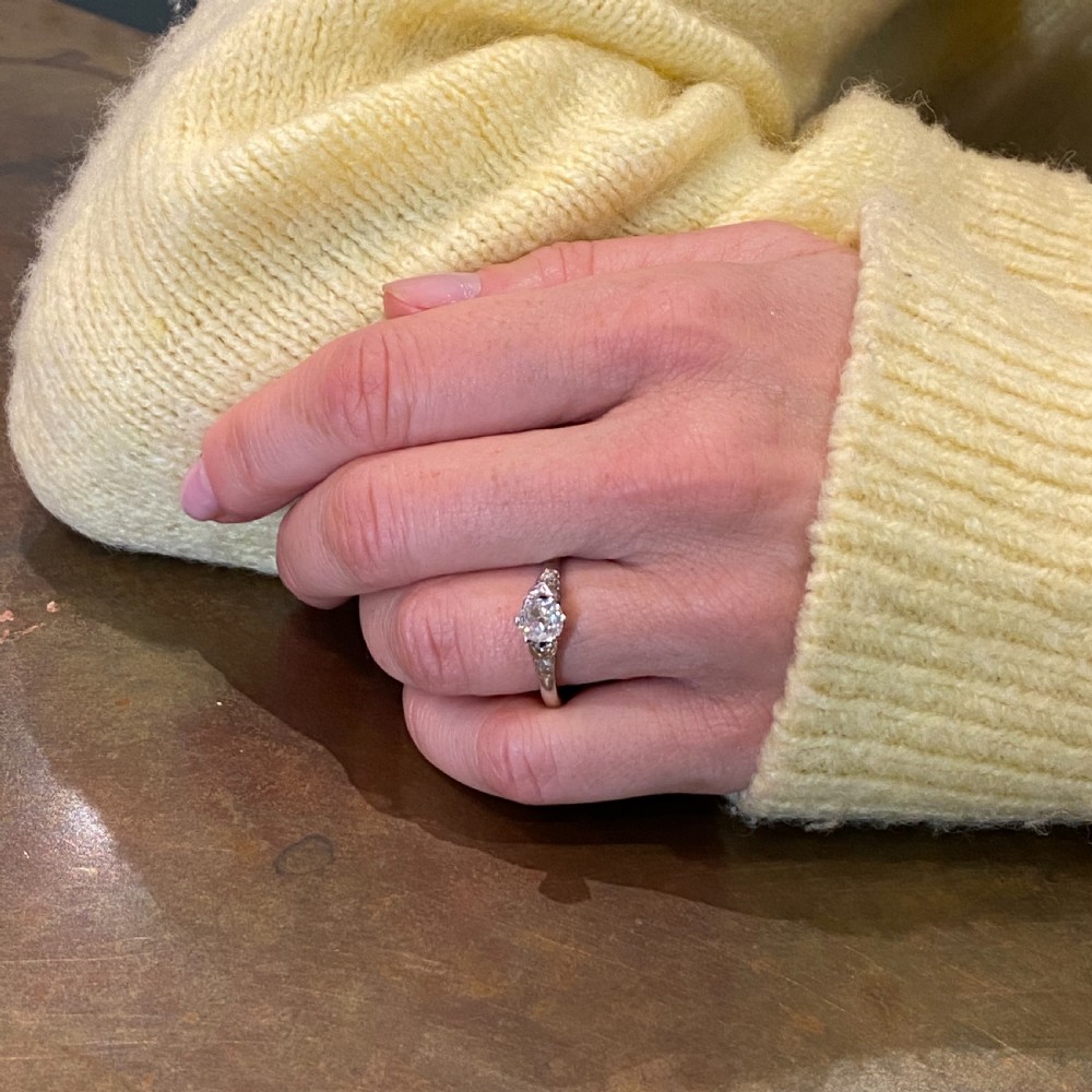 Art Deco 0.69 Carat Old Cut Diamond Engagement Ring, circa 1925 View VIII