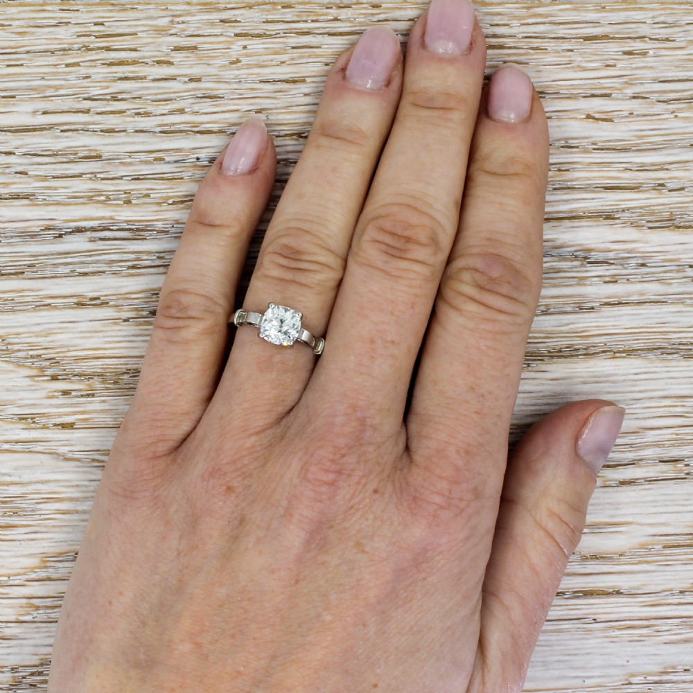 Art Deco 1.41 Carat Old Cut Diamond Engagement Ring, circa 1920 View VI