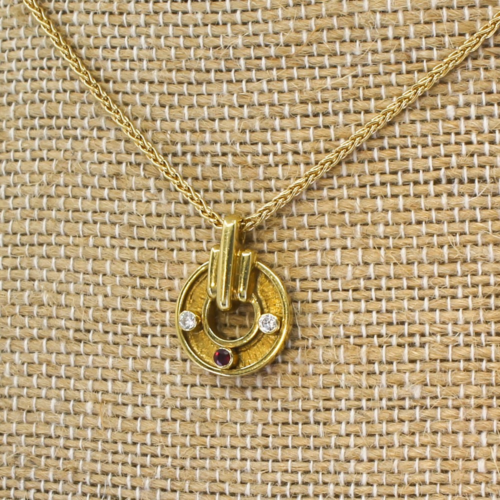 KUTCHINSKY Diamond & Ruby Pendant, circa 1955
