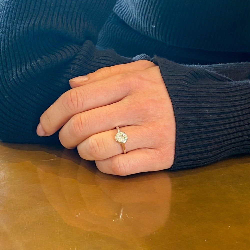 Mid Century 0.71 Carat Old Cut Diamond Engagement Ring, circa 1960 View VIII