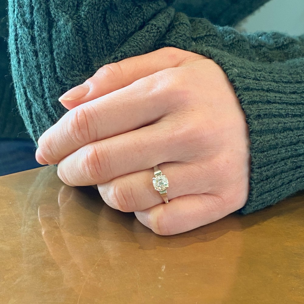 Art Deco 0.97 Carat Old Cut Diamond Engagement Ring, circa 1925 View VIII