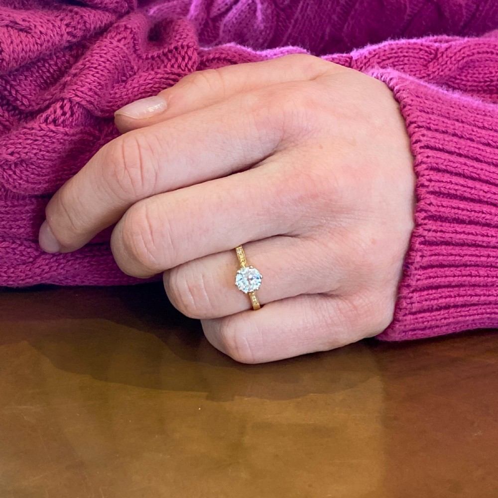 Art Deco 0.78 Carat Old Cut Diamond Engagement Ring, circa 1925 View VIII