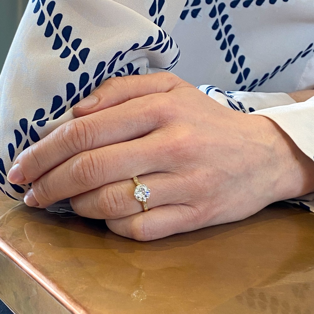 Art Deco 1.08 Carat Old Cut Diamond Engagement Ring, circa 1935 View VIII