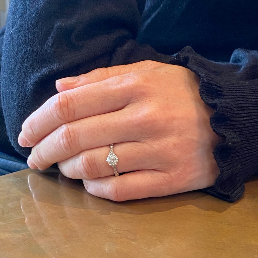 Art Deco 0.72 Carat Old Cut Diamond Engagement Ring, circa 1925 View VIII