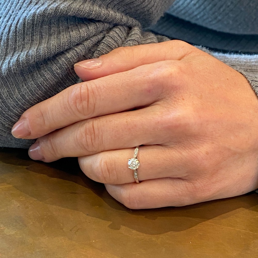 Art Deco 0.55 Carat Old Cut Diamond Engagement Ring, circa 1935 View VIII
