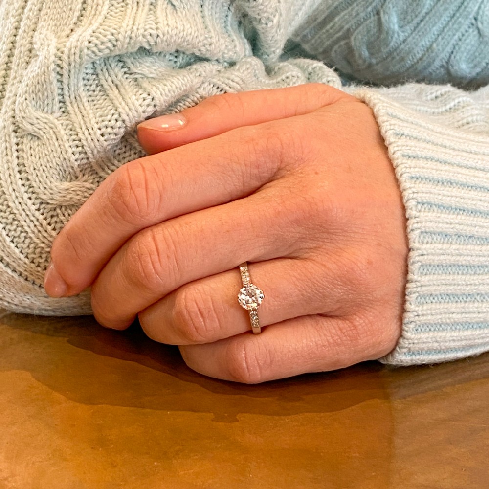 Art Deco 0.76 Carat Old Cut Diamond Engagement Ring, circa 1930 View VIII