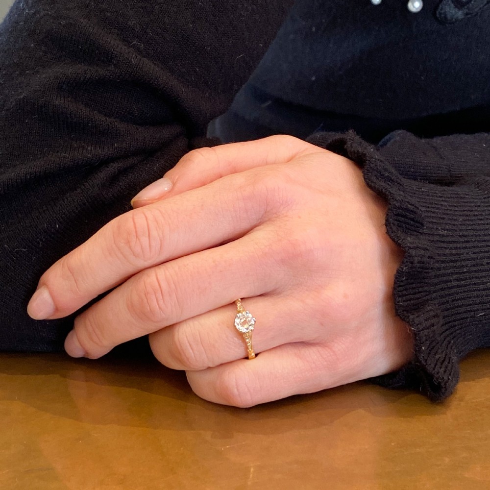 Art Deco 0.50 Carat Old Cut Diamond Engagement Ring, circa 1920 View VIII