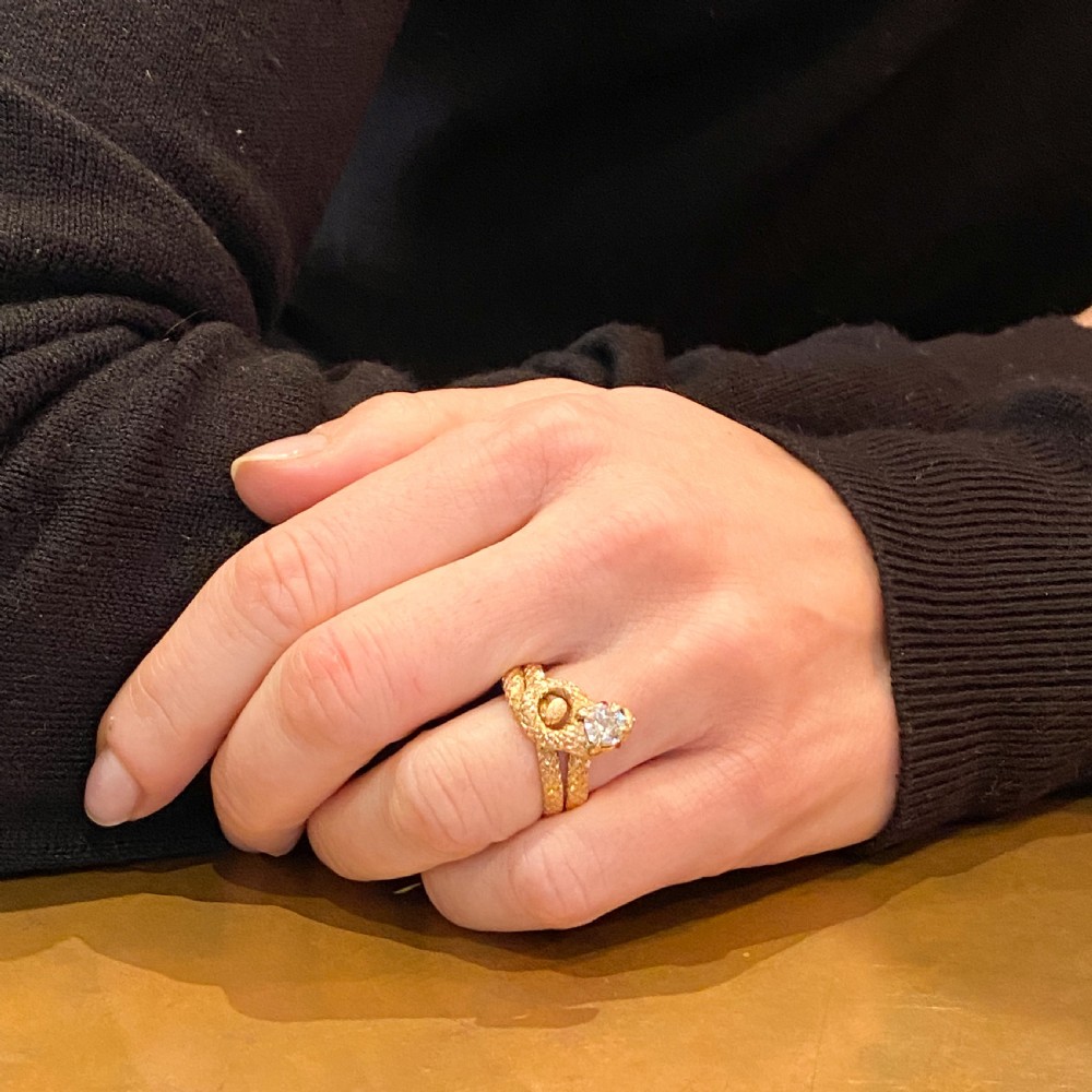 Victorian 0.55 Carat Old Cut Diamond Snake Ring, circa 1870 View VIII