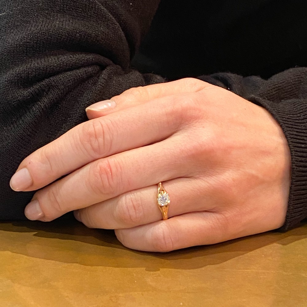 Edwardian 0.59 Carat Old Cut Diamond Engagement Ring, circa 1910 View VIII