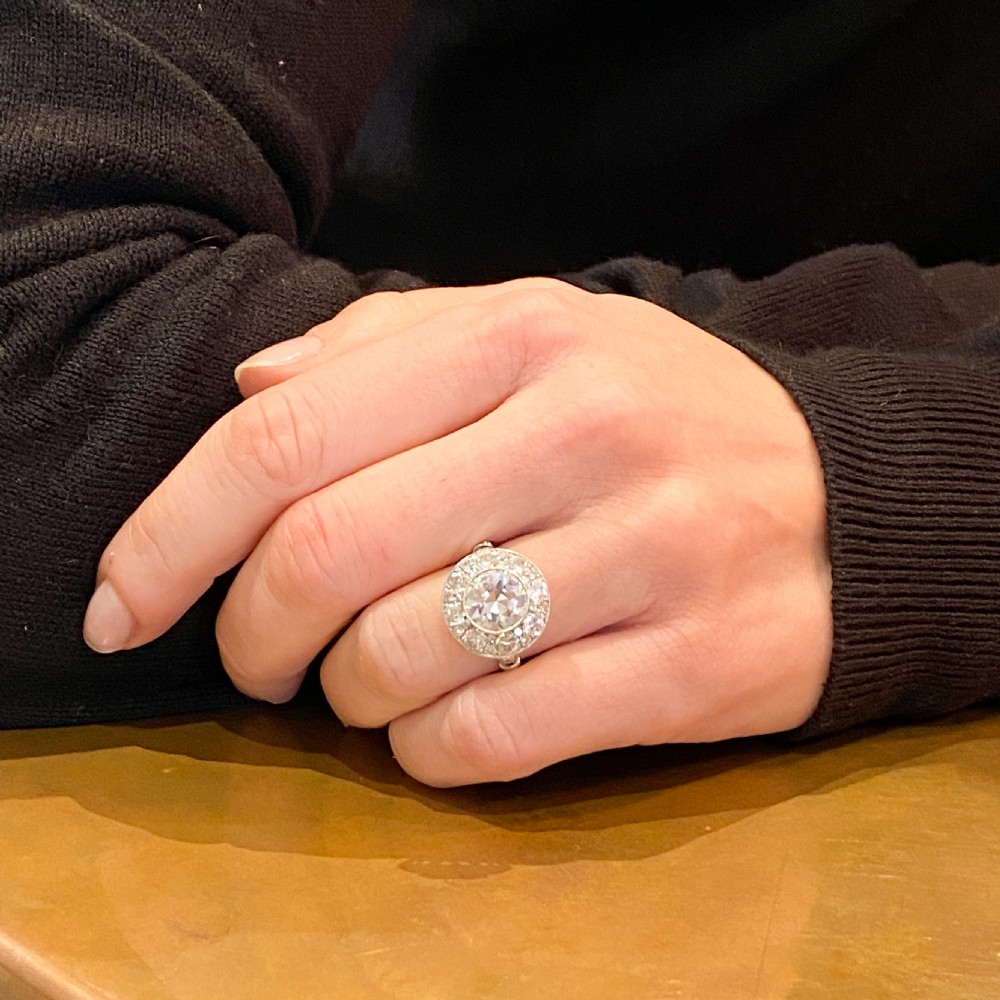 Art Deco 3.46 Carat Diamond Cluster Ring, circa 1930 View VIII