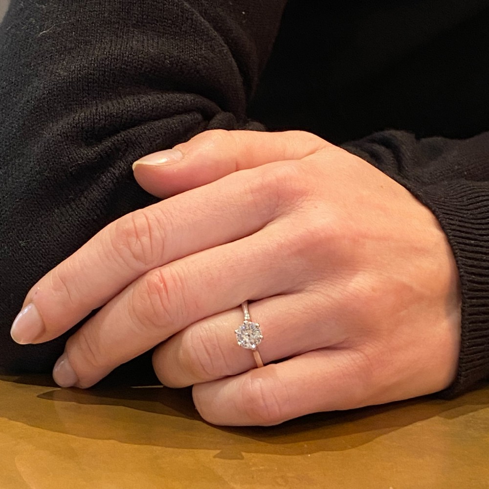 Mid Century 0.87 Carat Old Cut Diamond Engagement Ring, circa 1950 View VIII