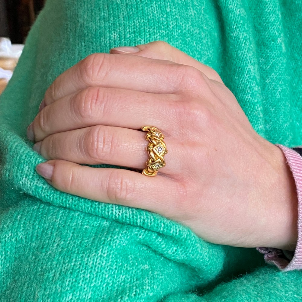 Edwardian Triple Knot Diamond Ring, dated 1910 View VII