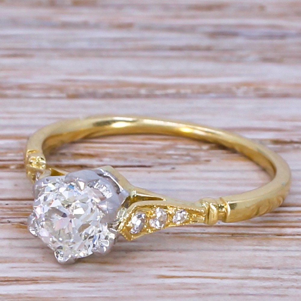 Art Deco 1.06 Carat Old Cut Diamond Engagement Ring, circa 1925