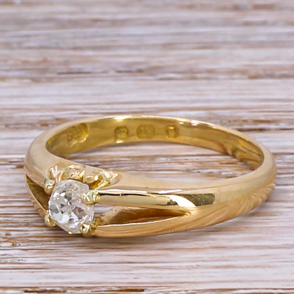 Victorian 0.52 Carat Old Cut Diamond Solitaire Ring, circa 1900