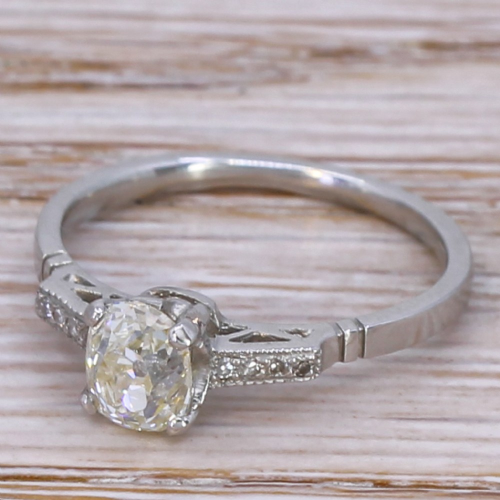 Art Deco 0.85 Carat Old Cut Diamond Engagement Ring, circa 1925