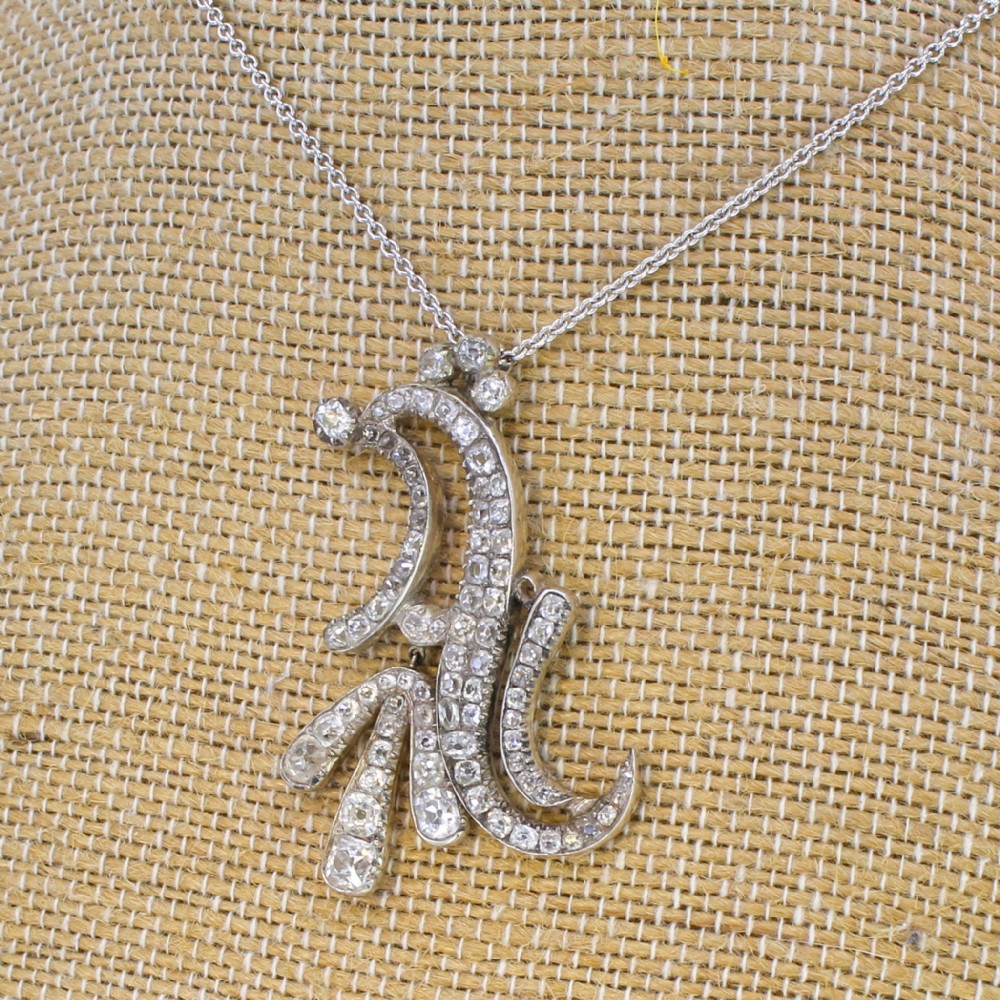 Art Nouveau 5.58 Carat Old Cut Diamond Pendant, circa 1900
