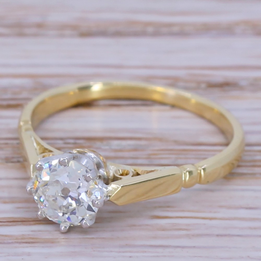 Art Deco 0.70 Carat Old Cut Diamond Engagement Ring, circa 1925