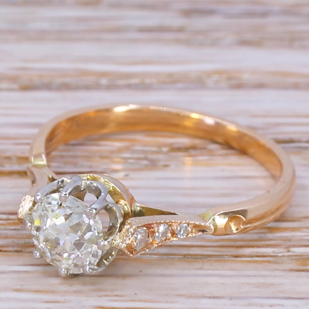 Art Deco 0.81 Carat Old Cut Diamond Engagement Ring, circa 1915