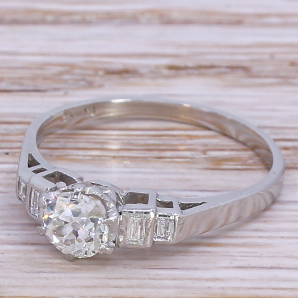 Art Deco 0.70 Carat Old Cut Diamond Engagement Ring, circa 1930