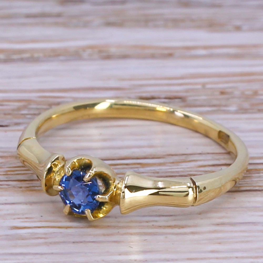 Mid Century 0.36 Carat Sapphire Solitaire Ring, circa 1960