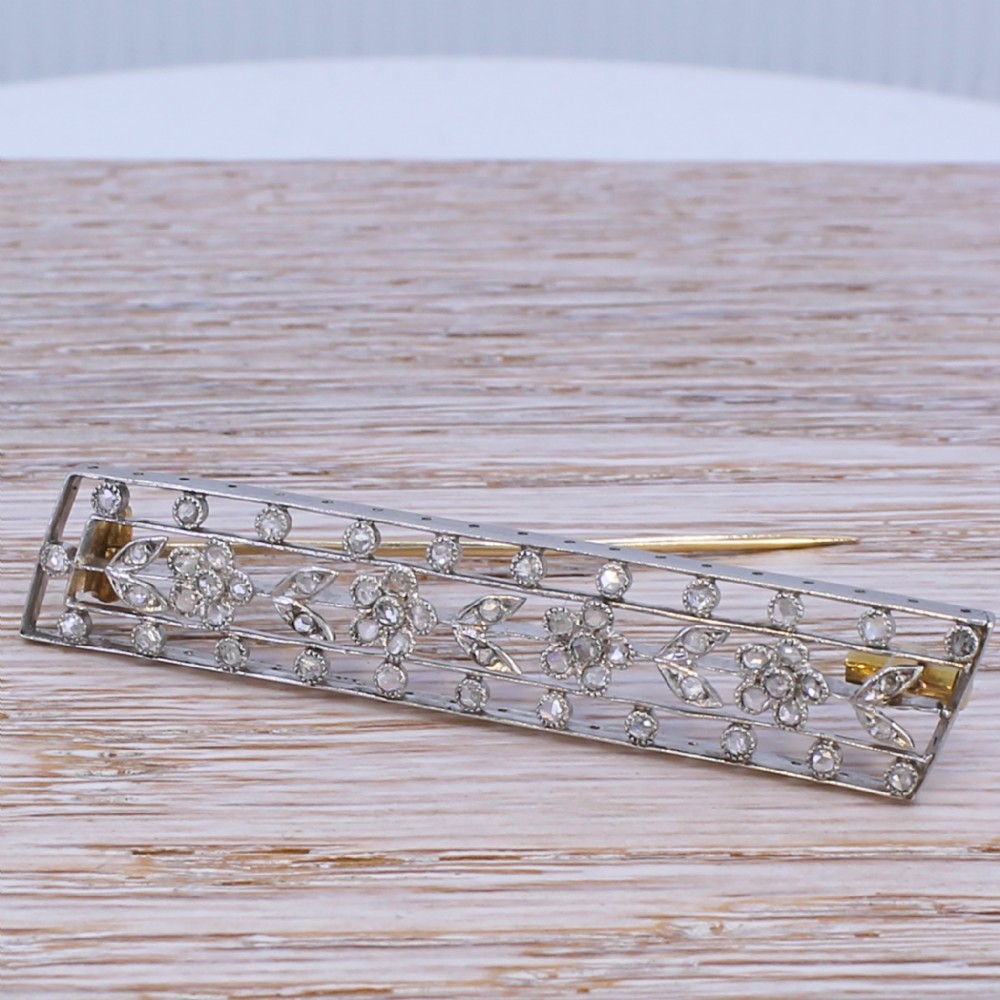 Art Nouveau Rose Cut Diamond Brooch, circa 1900