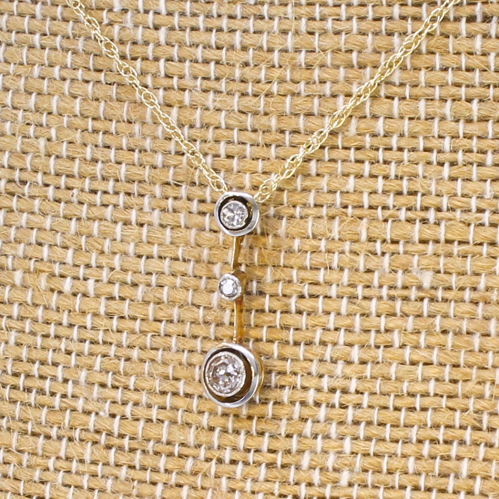 Art Deco 0.22 Carat Old Cut Diamond Drop Pendant, circa 1935