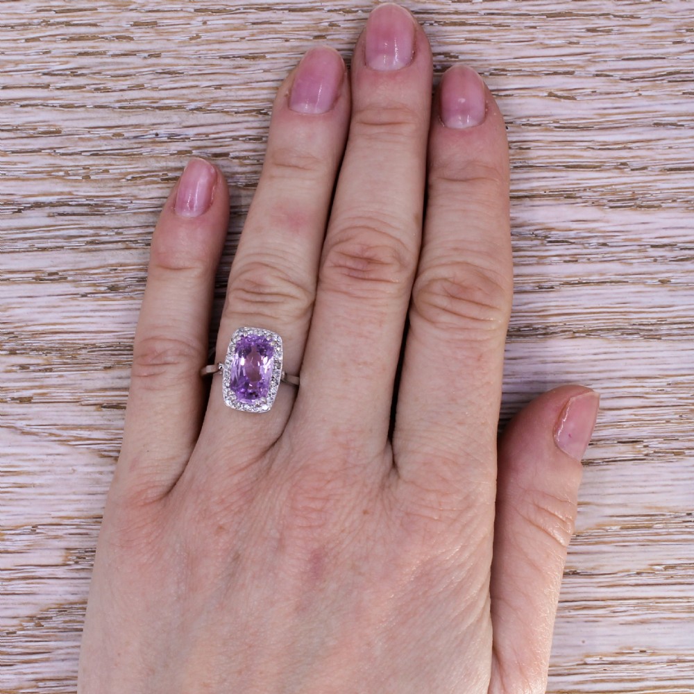Mid Century 4.83 Carat Natural Ceylon Pink Sapphire Cluster Ring, circa 1955 View VI