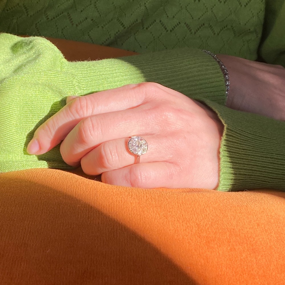 Edwardian 1.15 Carat Old Cut Diamond Cluster Ring, circa 1910 View VIII