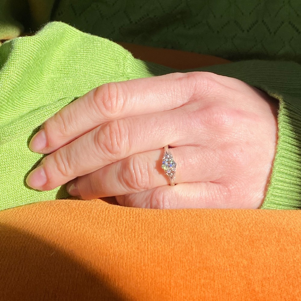 Art Deco 0.74 Carat Old Cut Diamond Engagement Ring, circa 1925 View VIII