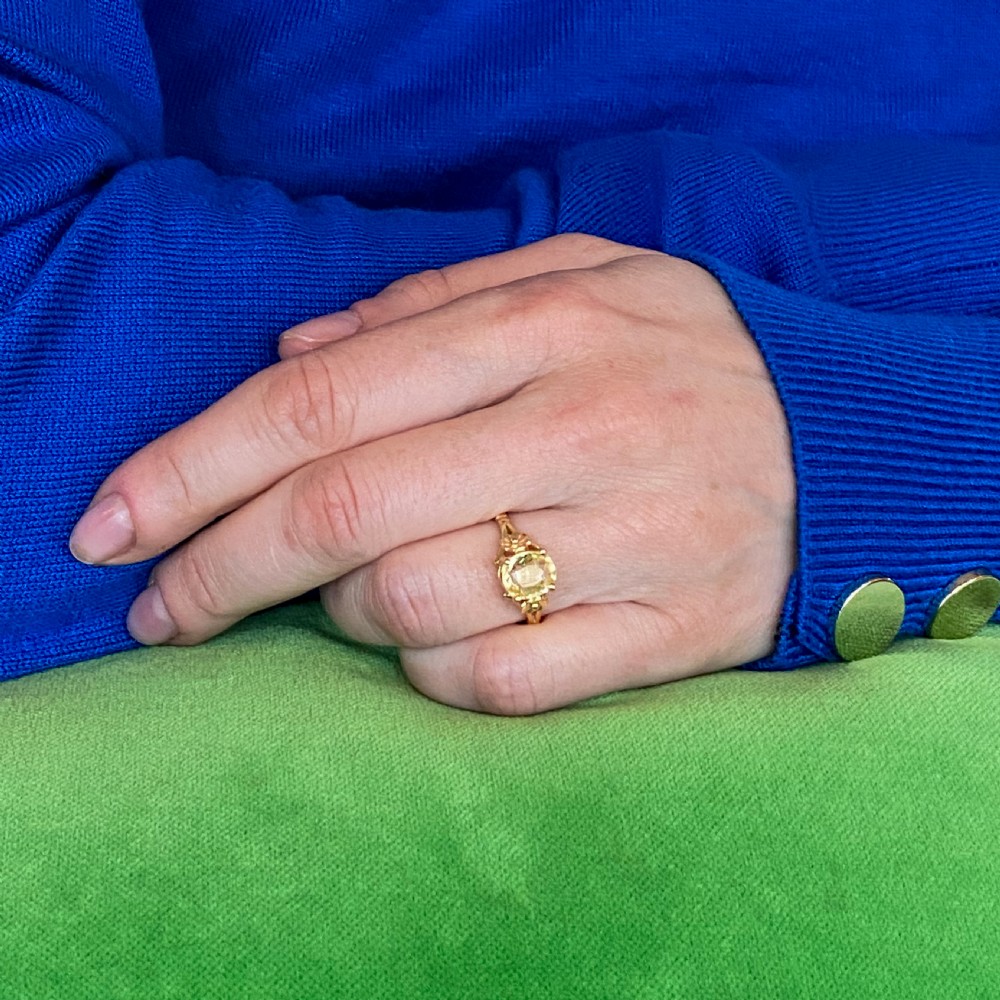 Edwardian 1.82 Carat Natural Ceylon Yellow Sapphire Ring, circa 1905 View VIII