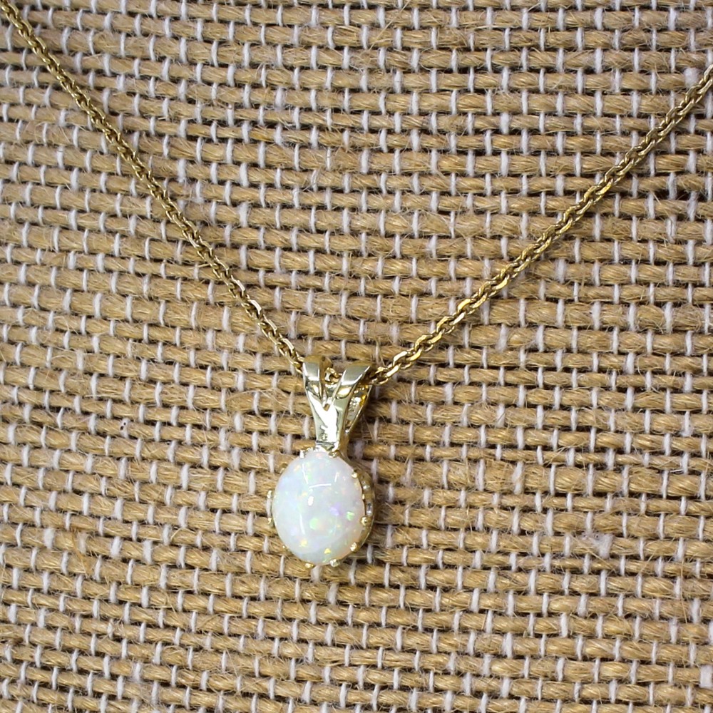 Edwardian 1.01 Carat Opal Solitaire Pendant, circa 1910